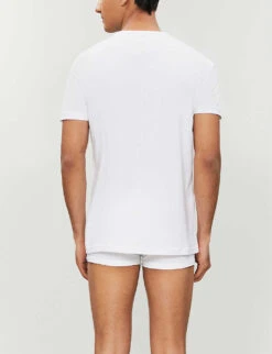 Emporio Armani Pack Of Two Crewneck Cotton-jersey T-shirts -Baker Klein Shop 102 3002168 CC72211164704710 WHITE ALT02