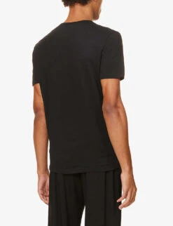 Emporio Armani Pack Of Two V-neck Cotton-jersey T-shirts -Baker Klein Shop 102 3002168 CC72211164807320 BLACK ALT03