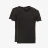 Emporio Armani Pack Of Two V-neck Cotton-jersey T-shirts -Baker Klein Shop 102 3002168 CC72211164807320 BLACK M