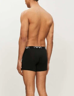 Emporio Armani Pack Of Two Logo-detail Regular-fit Stretch-cotton Boxers -Baker Klein Shop 102 3004825 CC71511128407320 BLACK ALT01