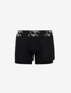 Emporio Armani Pack Of Two Logo-detail Regular-fit Stretch-cotton Boxers