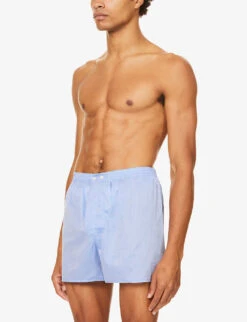 Amalfi Batiste Relaxed-fit Cotton Woven Boxer Shorts 10 Amalfi Batiste Relaxed-fit Cotton Woven Boxer Shorts -Baker Klein Shop 102 89001966 6000AMAL001BLU BLUE ALT01
