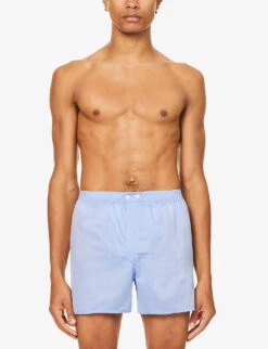 Amalfi Batiste Relaxed-fit Cotton Woven Boxer Shorts 11 Amalfi Batiste Relaxed-fit Cotton Woven Boxer Shorts -Baker Klein Shop 102 89001966 6000AMAL001BLU BLUE ALT02
