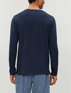 Basel Long-sleeved Stretch-cotton Top -Baker Klein Shop 107 89001966 3083BASE001DEN BLUE ALT02