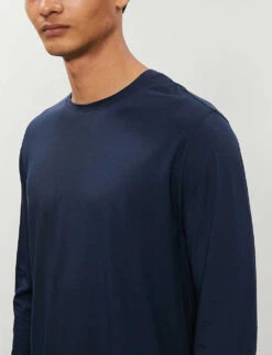Basel Long-sleeved Stretch-cotton Top -Baker Klein Shop 107 89001966 3083BASE001DEN BLUE ALT03