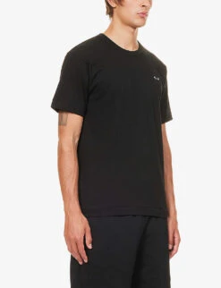 Comme Des Garçons Play Heart-appliqué Cotton-jersey T-shirt -Baker Klein Shop 343 2000022 P1T064A BLACK ALT02