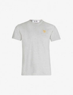 Comme Des Garçons Play Logo-embroidery Cotton-jersey T-shirt