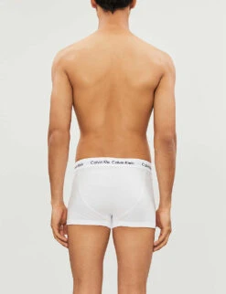 Calvin Klein Logo-detail Slim-fit Pack Of Three Stretch-cotton Trunks -Baker Klein Shop 431 3003262 0000U2664G100 WHITE ALT02