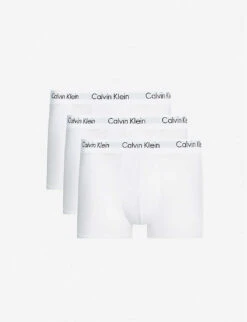 Calvin Klein Logo-detail Slim-fit Pack Of Three Stretch-cotton Trunks