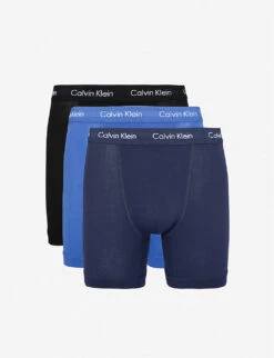 Calvin Klein Pack Of Three Classic-fit Stretch-cotton Trunks