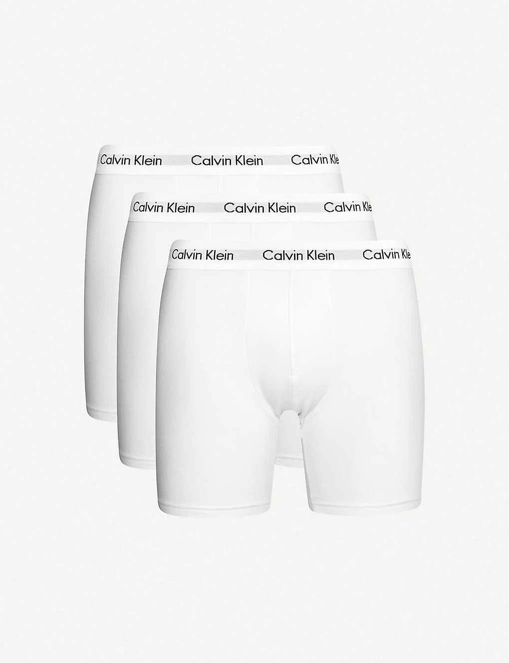 Calvin Klein Pack Of Three Solid Classic-fit Cotton-jersey Boxer Briefs 3 Calvin Klein Pack Of Three Solid Classic-fit Cotton-jersey Boxer Briefs