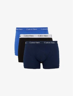 Calvin Klein Pack Of Three Modern Essentials Classic-fit Stretch-cotton Trunks
