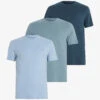 AllSaints Brace Tonic Pack Of Three Cotton-jersey T-shirts -Baker Klein Shop 948 10136 MD130M JADEBLUBLUE M