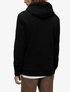 AllSaints Raven Logo-embroidered Cotton-fleece Hoody -Baker Klein Shop 948 10136 MF064M BLACK ALT03