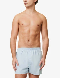 Sunspel Classic Cotton Boxer Shorts 7 Sunspel Classic Cotton Boxer Shorts -Baker Klein Shop R00053503 BLUE ALT01