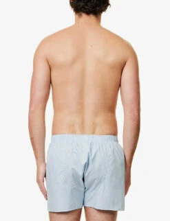 Sunspel Classic Cotton Boxer Shorts 8 Sunspel Classic Cotton Boxer Shorts -Baker Klein Shop R00053503 BLUE ALT02