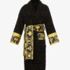 Versace Logo And Baroque-print Cotton-terry Dressing Gown