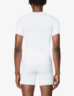 Spanx Ultra-Sculpt Seamless Crewneck Stretch-jersey T-shirt -Baker Klein Shop R03699086 WHITE ALT03