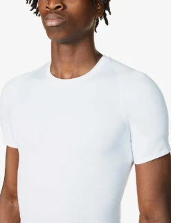 Spanx Ultra-Sculpt Seamless Crewneck Stretch-jersey T-shirt -Baker Klein Shop R03699086 WHITE ALT04