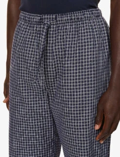 Braemar Cotton-flannel Pyjama Bottoms -Baker Klein Shop R03805077 NAVY ALT04
