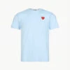 Comme Des Garçons Play Heart Cotton-jersey T-shirt -Baker Klein Shop R03808088 BLUE M