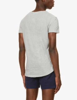 ORLEBAR BROWN Sammy Marled Crewneck Cotton-jersey T-shirt -Baker Klein Shop R03823995 MIDGREYMELANGE ALT03