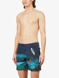 ORLEBAR BROWN Bulldog Photo Graphic-print Slim-fit Swim Shorts -Baker Klein Shop R03824001 DEEPSEA ALT02