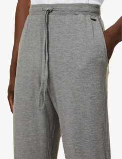 HANRO Relaxed-fit Straight-leg Stretch-woven Jogging Bottoms -Baker Klein Shop R03868106 STONEMELANGE ALT04