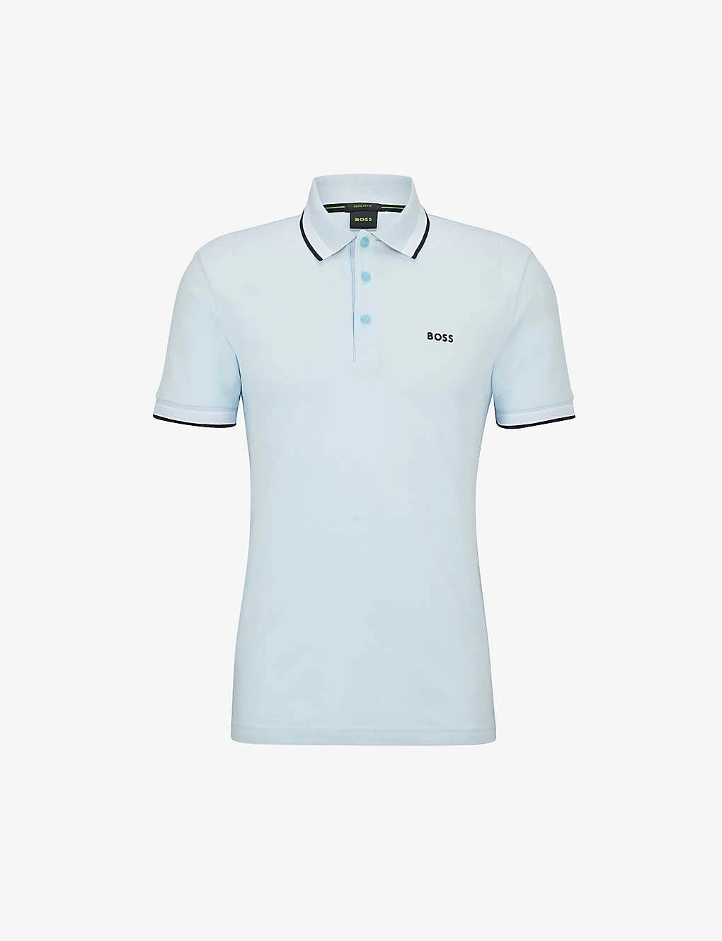 Boss Logo-embroidered Striped-collar Organic-cotton Polo Shirt 3 Boss Logo-embroidered Striped-collar Organic-cotton Polo Shirt