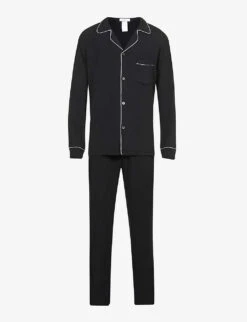 Eberjey William Contrast-piping Stretch-jersey Pyjama Set