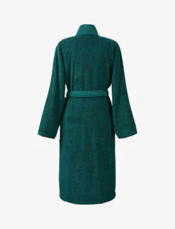 Boss Logo-embroidered Kimono Terry Cotton Dressing Gown -Baker Klein Shop R03906450 EVERGLADE ALT02