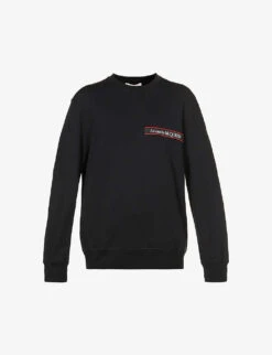 Alexander McQueen Logo-tape Crewneck Cotton Sweatshirt