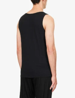 HANRO Fitted Stretch-jersey Vest Top -Baker Klein Shop R03953444 DEEPBLACK ALT03