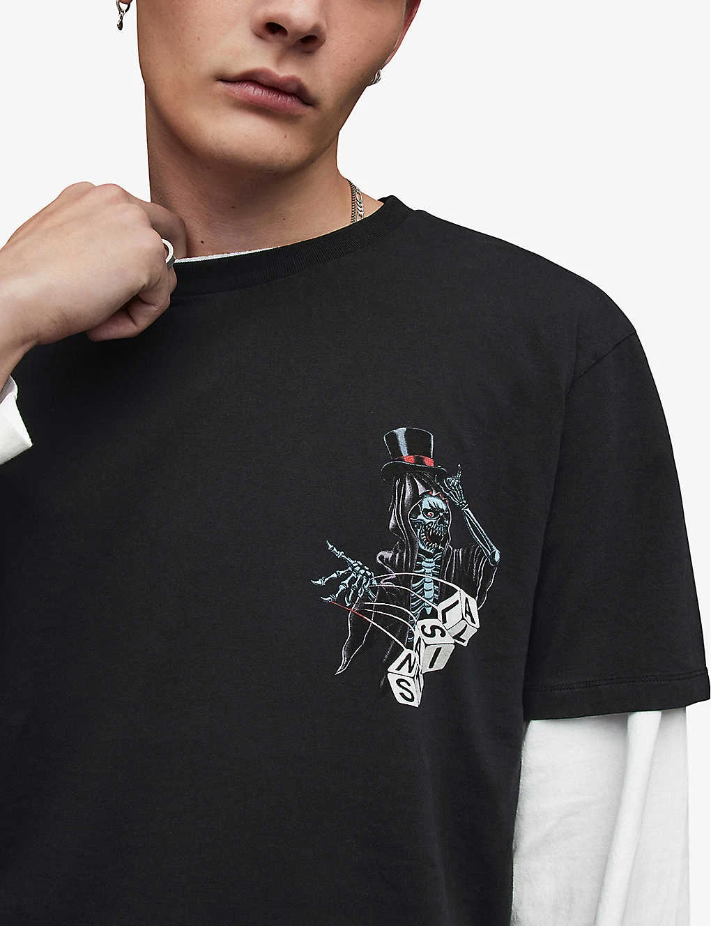 AllSaints Gambler Graphic Logo-print Organic-cotton T-shirt 7 AllSaints Gambler Graphic Logo-print Organic-cotton T-shirt - Image 5