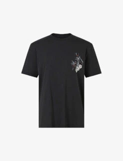 AllSaints Gambler Graphic Logo-print Organic-cotton T-shirt