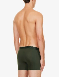 Mid-rise Stretch-cotton Boxer Trunks 8 Mid-rise Stretch-cotton Boxer Trunks -Baker Klein Shop R03984241 ARMYGREEN ALT02