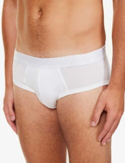 Branded-waistband Stretch-jersey Briefs -Baker Klein Shop R03984250 WHITE ALT03