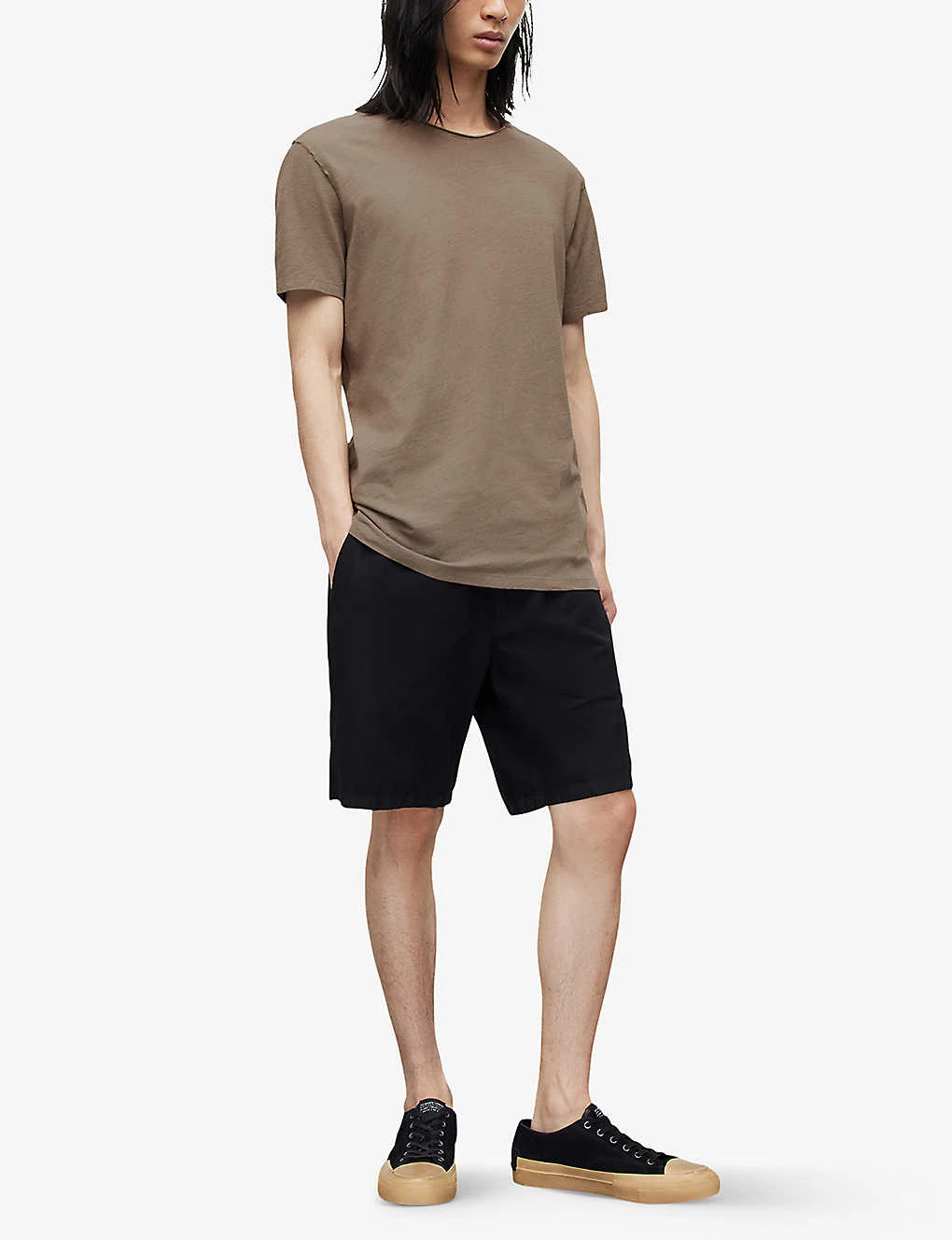 AllSaints Figure Raw-edged Organic-cotton T-shirt 4 AllSaints Figure Raw-edged Organic-cotton T-shirt - Image 2