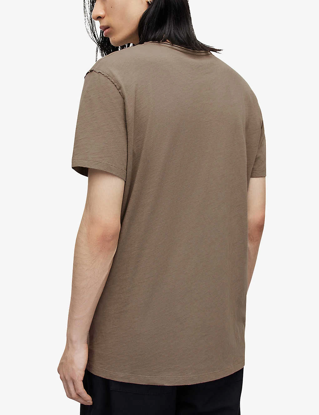 AllSaints Figure Raw-edged Organic-cotton T-shirt 6 AllSaints Figure Raw-edged Organic-cotton T-shirt - Image 4