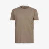 AllSaints Figure Raw-edged Organic-cotton T-shirt -Baker Klein Shop R04006584 BAYLEAFTAUPE M