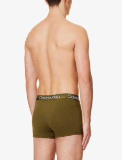 Calvin Klein Logo-waistband Mid-rise Pack Of Three Stretch-cotton Blend Trunks -Baker Klein Shop R04008386 MULTI ALT03