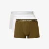 Calvin Klein Logo-waistband Mid-rise Pack Of Three Stretch-cotton Blend Trunks -Baker Klein Shop R04008386 MULTI M
