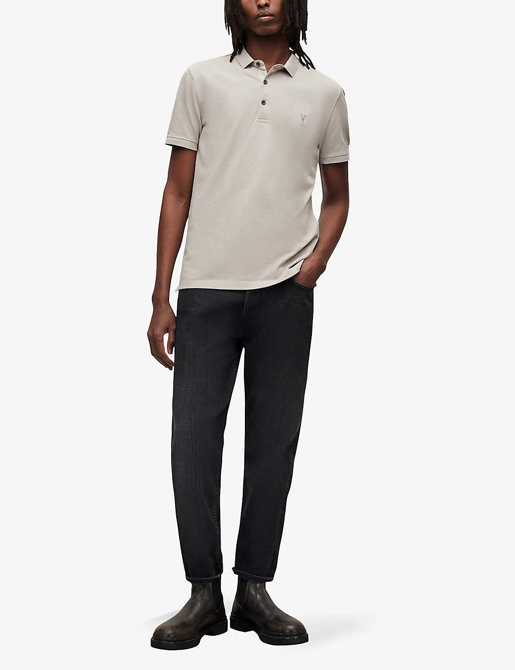 AllSaints Reform Brand-embroidered Organic-cotton Polo Shirt 4 AllSaints Reform Brand-embroidered Organic-cotton Polo Shirt - Image 2