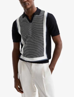 Reiss Kennington Slim-fit Cotton-knit Polo Shirt -Baker Klein Shop R04068247 NAVY ALT02