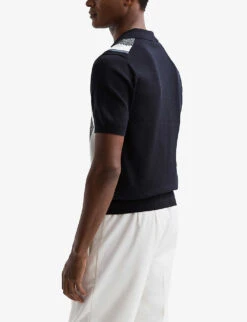 Reiss Kennington Slim-fit Cotton-knit Polo Shirt -Baker Klein Shop R04068247 NAVY ALT03