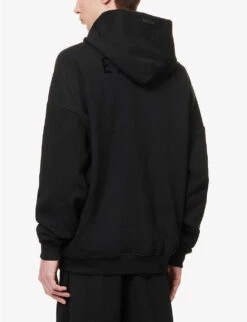 Fear Of God Eternal Brand-patch Relaxed-fit Cotton-jersey Hoody -Baker Klein Shop R04075929 BLACK ALT03