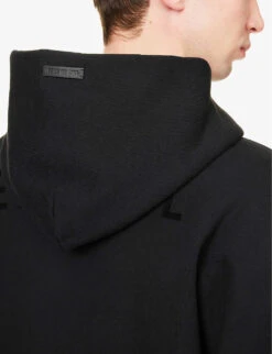 Fear Of God Eternal Brand-patch Relaxed-fit Cotton-jersey Hoody -Baker Klein Shop R04075929 BLACK ALT04