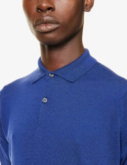 JOHN SMEDLEY Short-sleeved Regular-fit Wool-knit Polo Shirt 11 JOHN SMEDLEY Short-sleeved Regular-fit Wool-knit Polo Shirt -Baker Klein Shop R04077066 LAPISBLUE ALT04