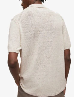 AllSaints Ramskull-embroidered Recycled Cotton-blend Polo Shirt 10 AllSaints Ramskull-embroidered Recycled Cotton-blend Polo Shirt -Baker Klein Shop R04081396 ECRUMARL ALT03