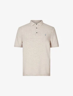 AllSaints Ramskull-embroidered Recycled Cotton-blend Polo Shirt